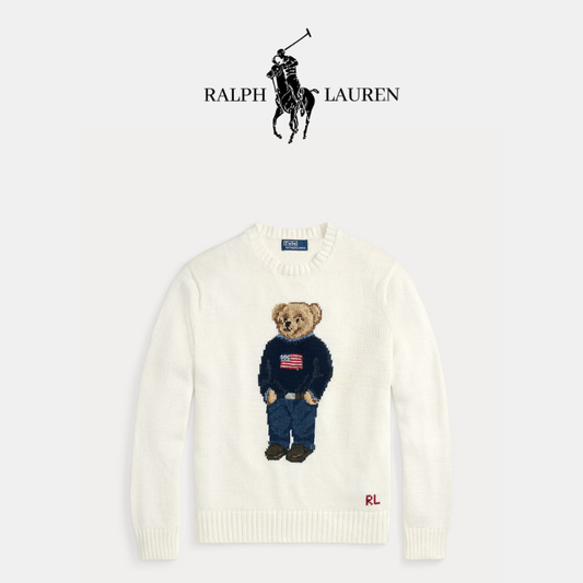 Pullover aus Baumwoll-Leinen-Mischung mit R&L Motiv