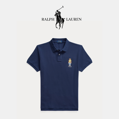 Poloshirt aus Strick mit Stickdetail