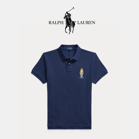 Poloshirt aus Strick mit Stickdetail