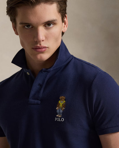 Poloshirt aus Strick mit Stickdetail